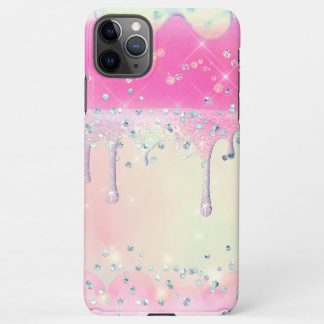 faux glitter and rhinestones cake design iPhone ca iPhone Case (Back)