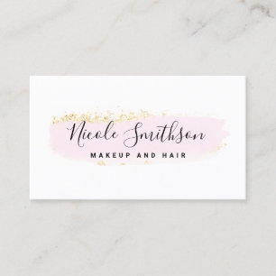 FAUX glitter and watercolor brush stroke logo Business Card