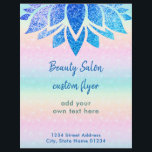 faux glitter blue lotus flower flyer<br><div class="desc">please note this is a printed product with NO REAL glitter</div>