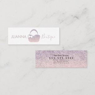 Faux Glitter Boutique  Clothing Purse Logo Mini Business Card