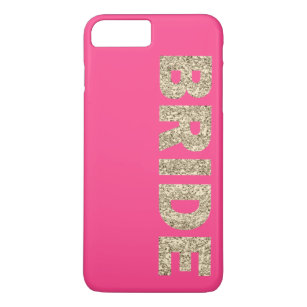 Faux Glitter Bride iPhone 7+ Case in Pink
