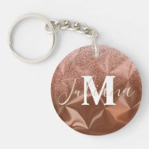 Faux Glitter Brown Brushed Metal Monogrammed  