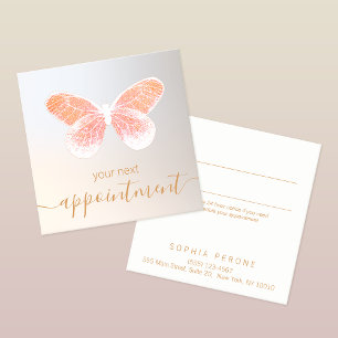 Faux Glitter Butterfly Appointment Reminder Card