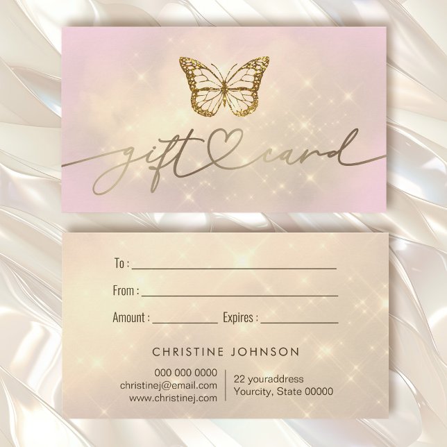 faux glitter butterfly logo gift card (Creator Uploaded)