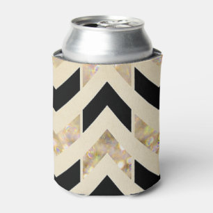 Faux Glitter Chevron Can Cooler