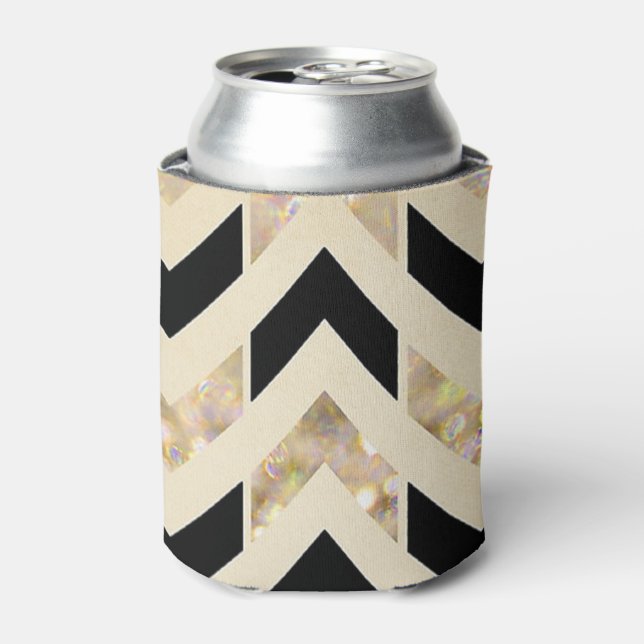 Faux Glitter Chevron Can Cooler (Can Front)