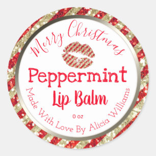 Faux Glitter Christmas DIY Handmade Lip Balm Label
