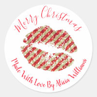 Faux Glitter Christmas Lips Glitter Kisses