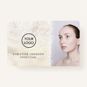 •faux glitter design ID badge