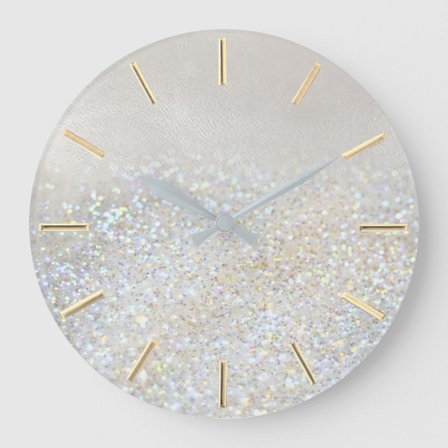 faux glitter design large clock (Front)
