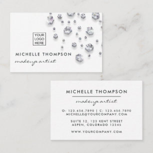 Faux Glitter Diamond Business Card