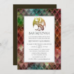 Faux Glitter Dragon themed Bar Mitzvah Invitation<br><div class="desc">Shimmering iridescent dragon scales theme bar mitzvah invitation.</div>