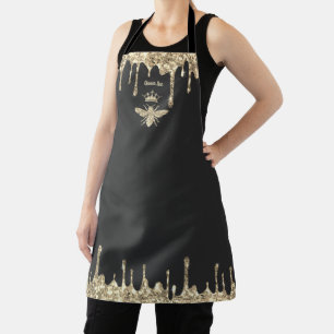 faux glitter drips queen bee apron