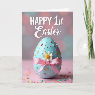 Faux Glitter First Easter Card