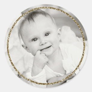 Faux Glitter Frame Photo Sticker
