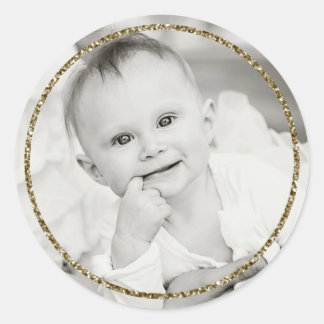 Faux Glitter Frame Photo Sticker