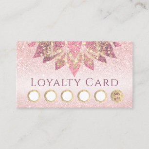 faux glitter lotus logo loyalty card