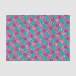 Faux glitter mermaid pattern scales tissue paper
