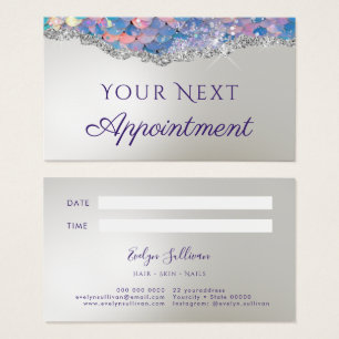 Faux glitter mermaid sequin Appointment Card