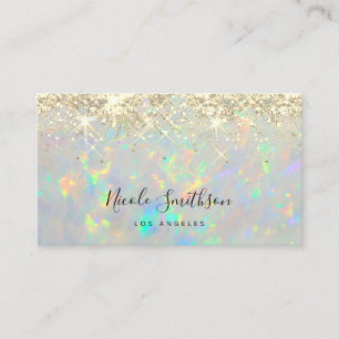 faux glitter opal background business card