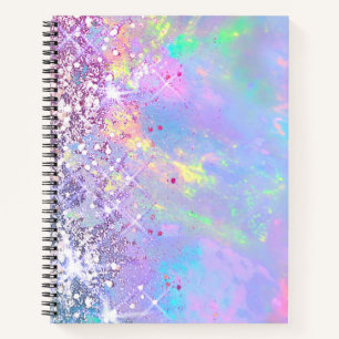 faux glitter opal notebook