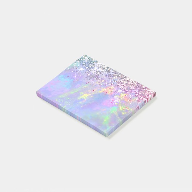 faux glitter opal post-it notes (Angled)