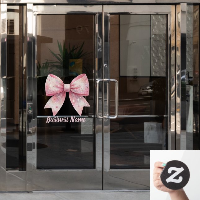 faux glitter pink bow logo (Office Door)
