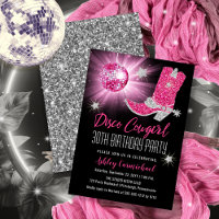 Faux Glitter Pink Disco Cowgirl 30 Birthday Party