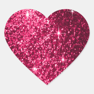 Faux Glitter Pink Heart Sticker