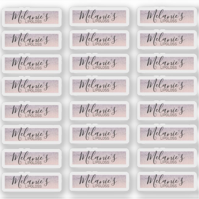 Faux Glitter Pink Lip Gloss Logo Branding    (Front)