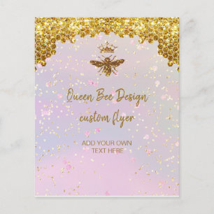 faux glitter Queen Bee flyer