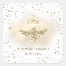 faux glitter queen bee logo