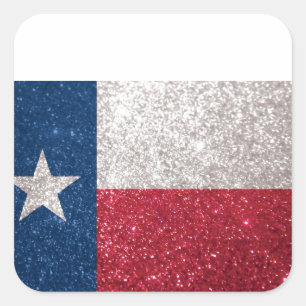 Faux Glitter Texas flag Square Sticker
