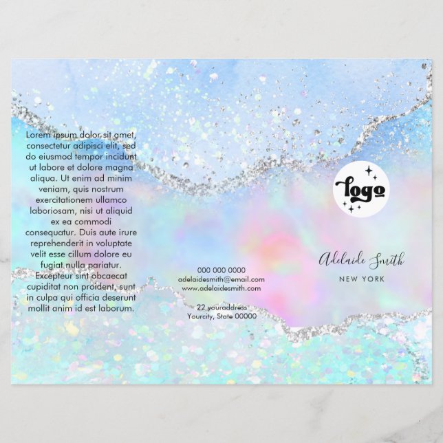 faux glitter trifold brochure (Front)