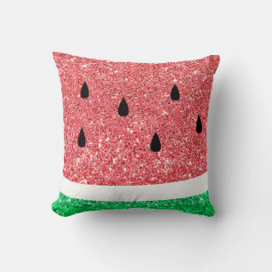 faux glitter watermelon slice cushion