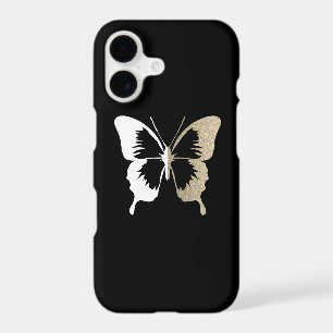 Faux Glitter & White Butterfly