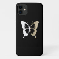 Faux Glitter & White Butterfly
