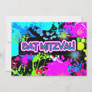 Faux, Glow in the Dark Paint, Bat Mitzvah Invitation