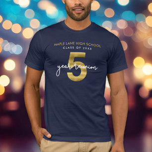 Faux Gold 5 Year Class Reunion T-Shirt