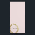 Faux Gold Abstract Circle Design with Name Magnetic Notepad<br><div class="desc">An abstract scribble circle design in faux gold on a light blush pink background personalised with your name in grey modern lettering. Just click customise to change the background colour.</div>
