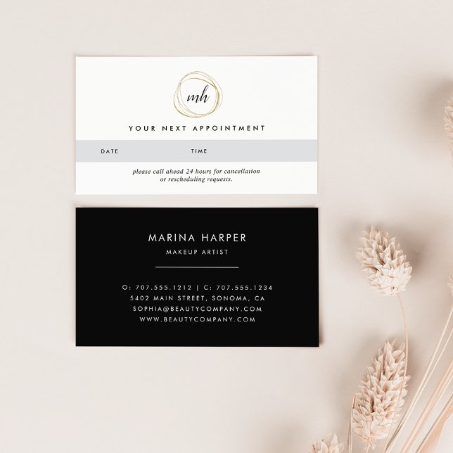 Faux Gold Abstract Logo Appointment Cards (Creator Uploaded)