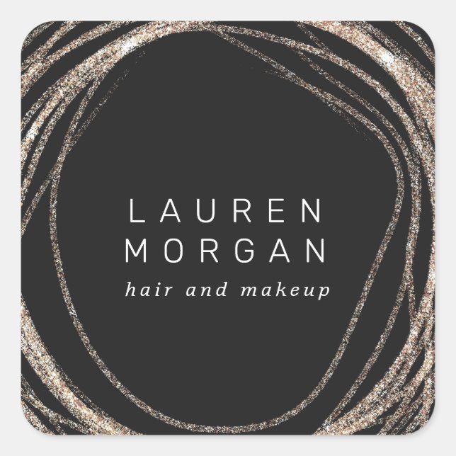 faux gold abstract logo modern monogram sticker (Front)