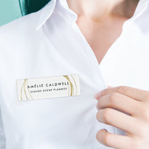 Faux Gold Abstract Name Tag