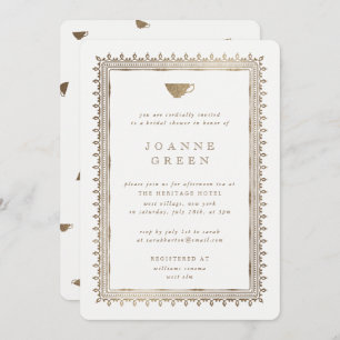 Faux Gold Afternoon Tea Bridal/Wedding Shower Invitation