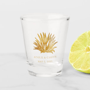 Faux Gold Agave Wedding Favour Shot Glass