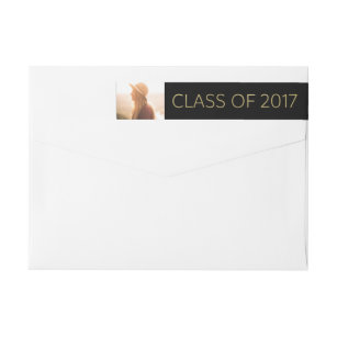 Faux Gold and Black   Class of 2017 Photo Wrap Around Label