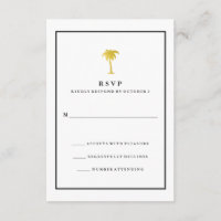 Faux Gold and Black Palm Tree | Glam Wedding RSVP