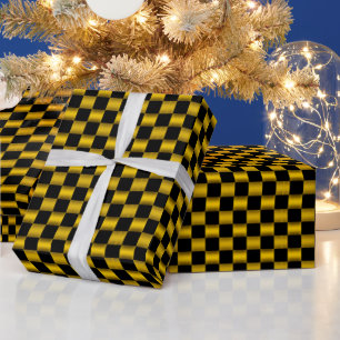 Faux Gold And Black  Wrapping Paper