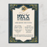  Faux Gold Art Deco 30 Year High School Reunion