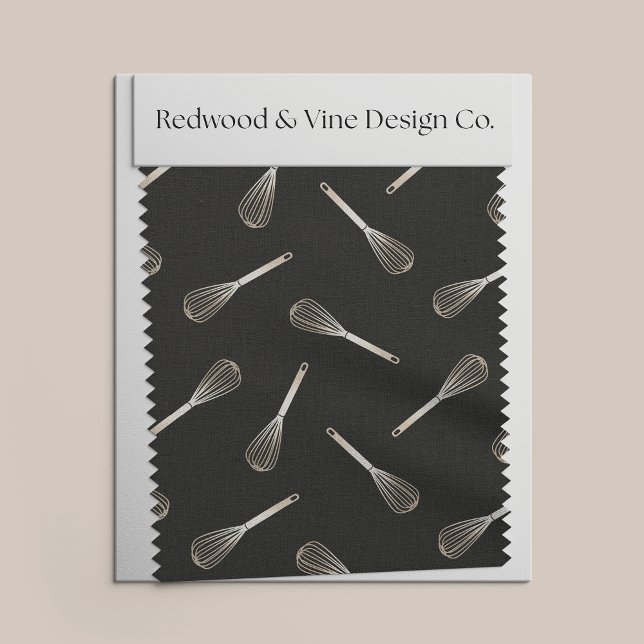 Faux Gold & Black Kitchen Whisk Pattern Fabric (Creator Uploaded)